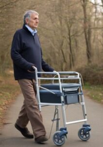 Unterwegs mit einem Rollator