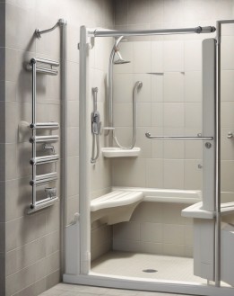 Dusche für gehbehinderte Senioren
